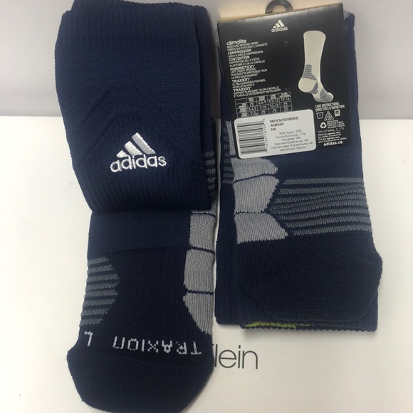 New Adidas Climalite Traxion Menace Crew Mens 2prs Med - Picture 4 of 8